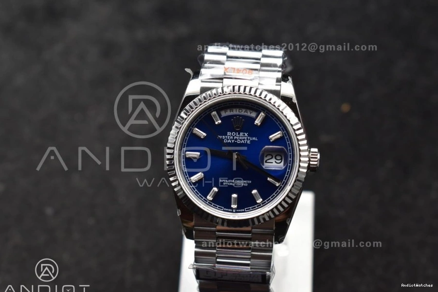 V5 Dial Best 904L (Gain Weight) on Steel Blue President Crystal 36 676 DayDate Edition QF Bracelet SS vr3255 Affordable 0315